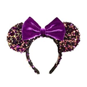 Gorgeous Handmade Disney Inspired Purple Sequin Minnie Ears Headband - MINT